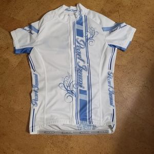 Pearl Izumi Elite Cycling Jersey Full Zip White Blue Woman's M
